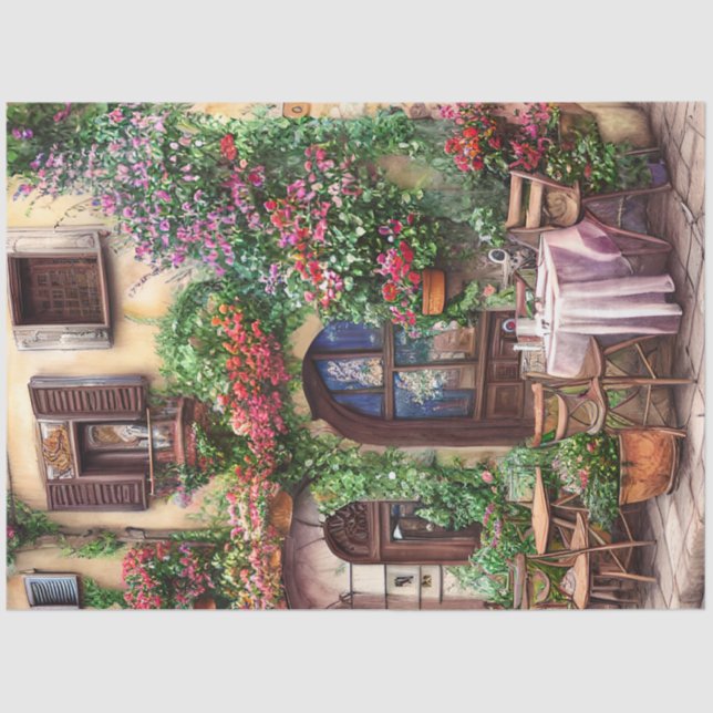 Papier Mousseline Une scène de rue italienne Ephemera Design Series  (Recto)