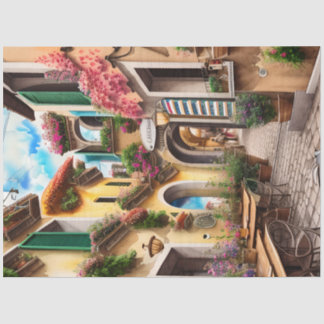 Papier Mousseline Une scène de rue italienne Ephemera Design Series