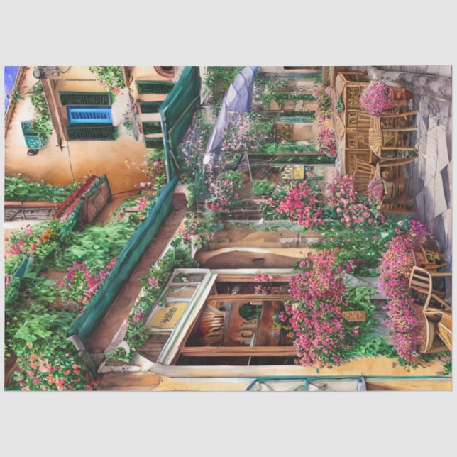 Papier Mousseline Une scène de rue italienne Série de conception d'é (Recto)