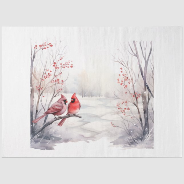 Papier Mousseline Une série A Winter Cardinal Design 2 (Recto)