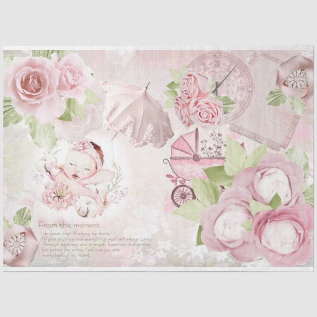 Papier Mousseline Une série de bébé fille design 3 (Recto)