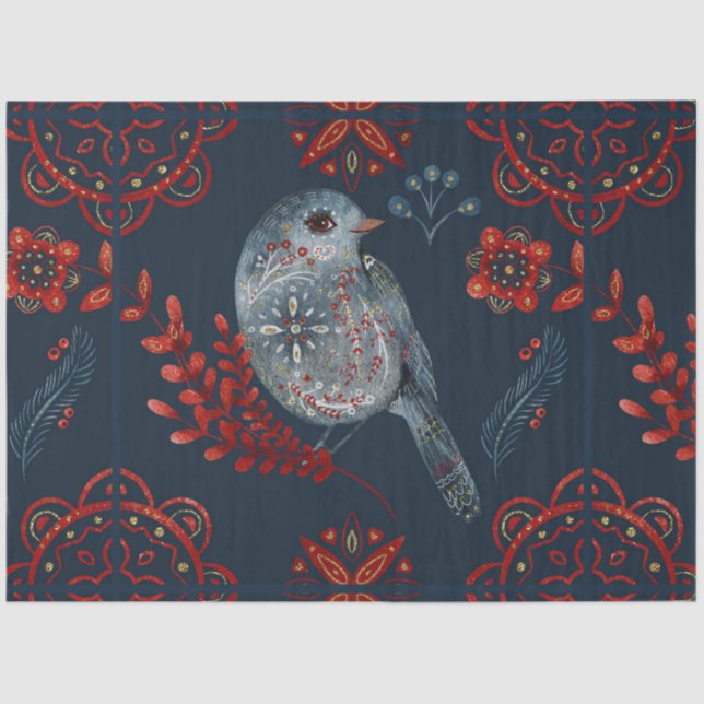 Papier Mousseline Une série de carreaux nordiques de Noël Design 26 (Recto)