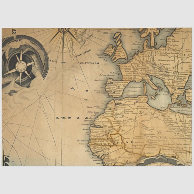 Papier Mousseline Une série de cartes marines 6 (Recto)