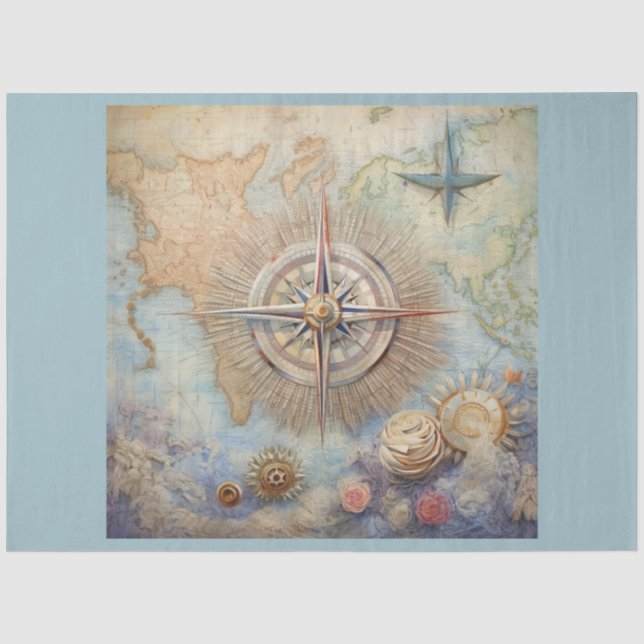 Papier Mousseline Une série de compas nautique Design 10 (Recto)