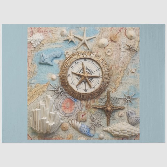 Papier Mousseline Une série de compas nautique Design 7 (Recto)