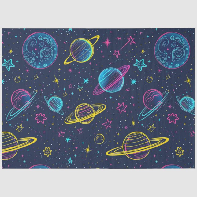Papier Mousseline Une série de cosmos néon Design 3 (Recto)