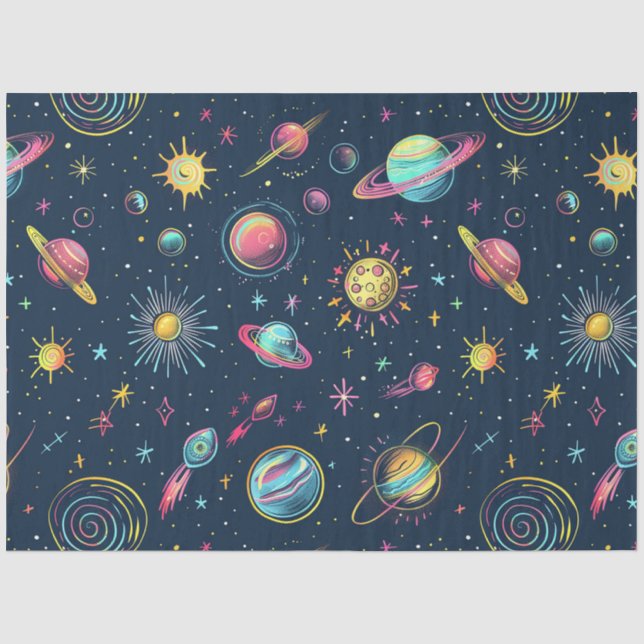 Papier Mousseline Une série de design Cosmos néon 4 (Recto)