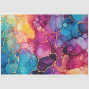 Papier Mousseline Une série de design d'encre alcoolique arc-en-ciel