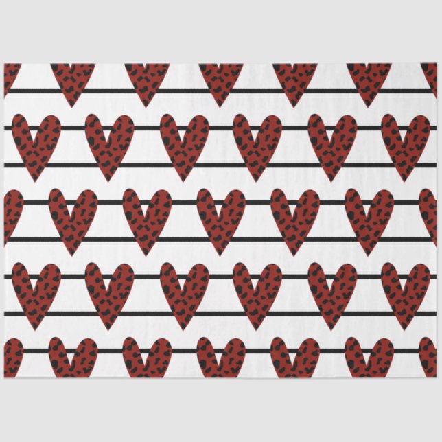 Papier Mousseline Une série de design en rouge et noir Valentine 3 (Recto)