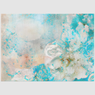 Papier Mousseline Une série de dessins éphémères shabby chic bleu 1