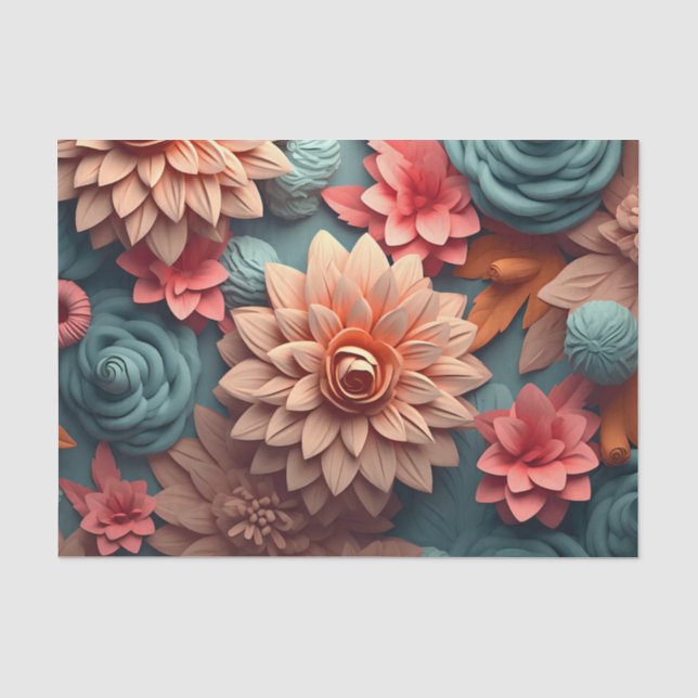 Papier Mousseline Une série de fleurs 3D Design 5 (Recto)