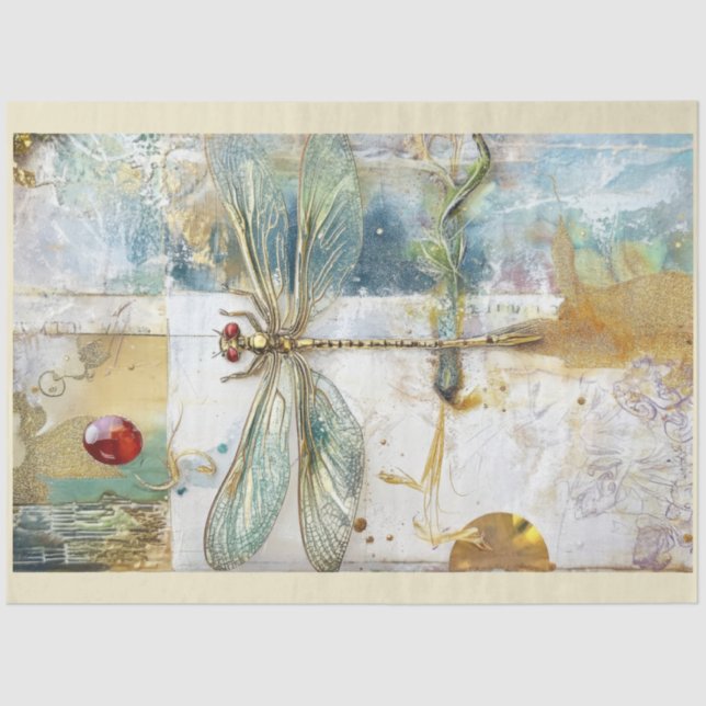 Papier Mousseline Une série de libellules artistiques Conception #11 (Recto)
