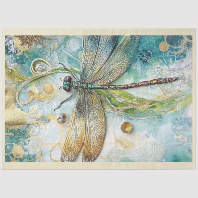 Papier Mousseline Une série de libellules artistiques Conception #13 (Recto)
