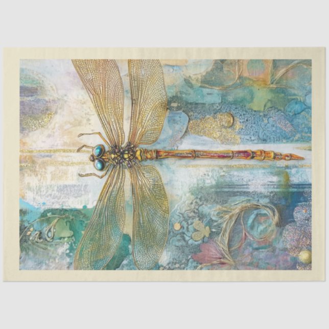 Papier Mousseline Une série de libellules artistiques Conception #14 (Recto)
