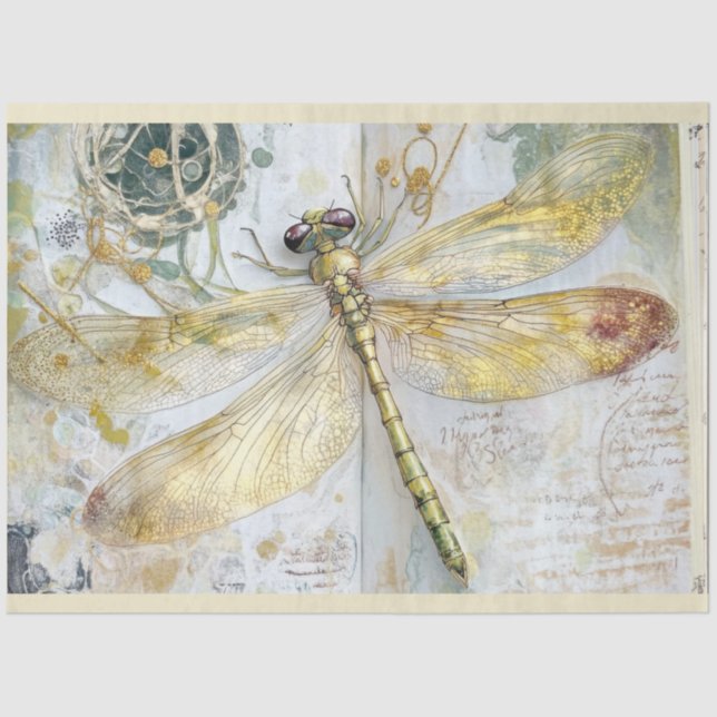 Papier Mousseline Une série de libellules artistiques Conception #8 (Recto)
