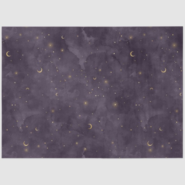 Papier Mousseline Une série de nuit violette étoilée 9 (Recto)