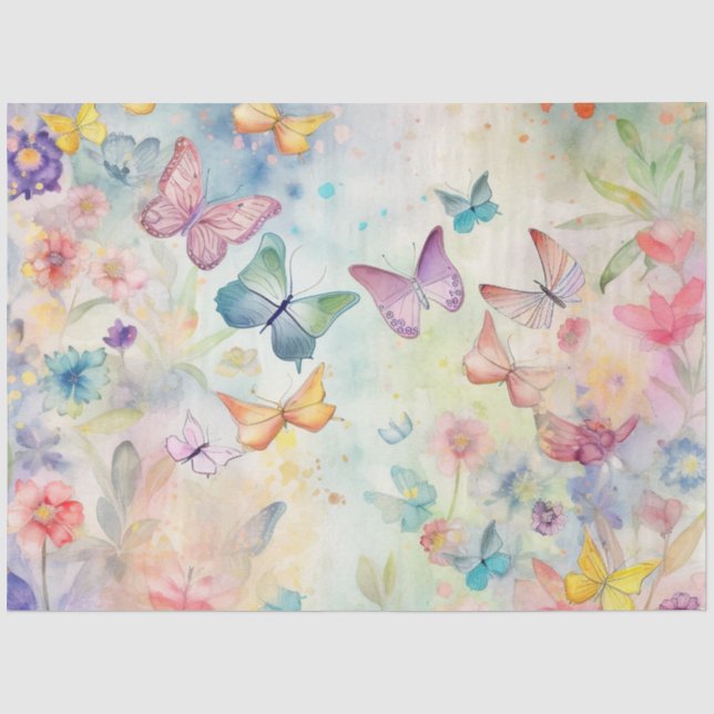 Papier Mousseline Une série de papillons Whimsical 5 (Recto)