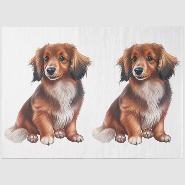 Papier Mousseline Une série de petits chiens Design 18 (Recto)