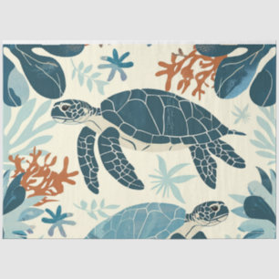 Papier Mousseline Une série de tortues marines Design 6