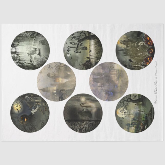 Papier Mousseline Une série d'Halloween gothique ronde 1 (Recto)