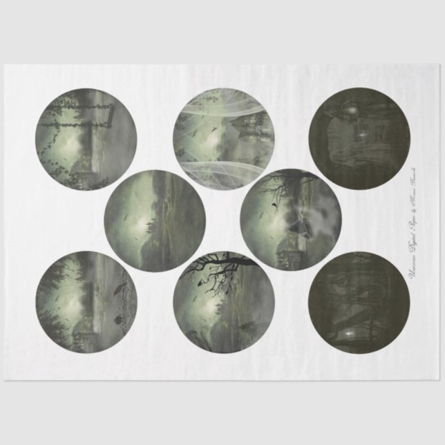 Papier Mousseline Une série d'Halloween gothique ronde Design 2 (Recto)