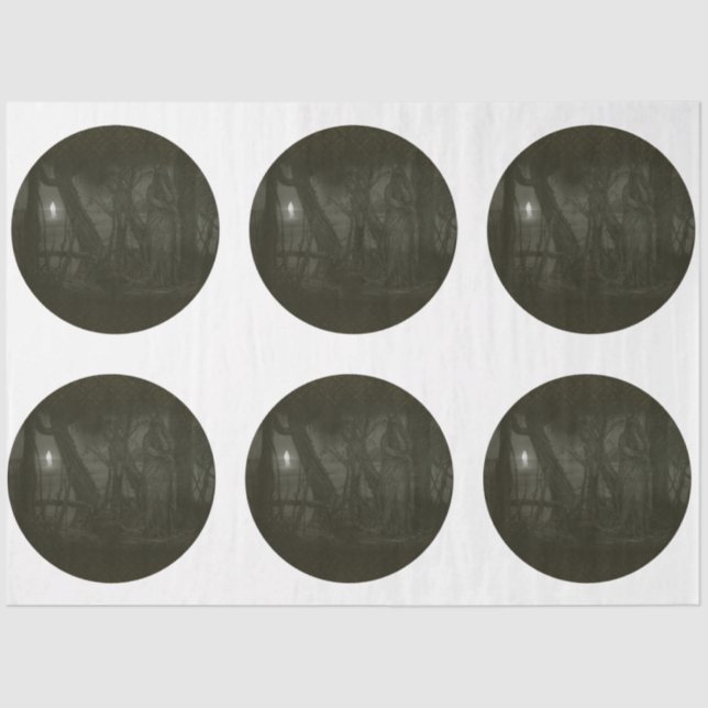 Papier Mousseline Une série d'Halloween gothique ronde Design 4 (Recto)