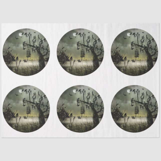 Papier Mousseline Une série d'Halloween gothique ronde Design 5 (Recto)