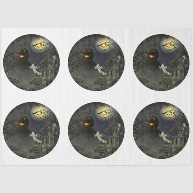 Papier Mousseline Une série d'Halloween gothique ronde Design 6 (Recto)