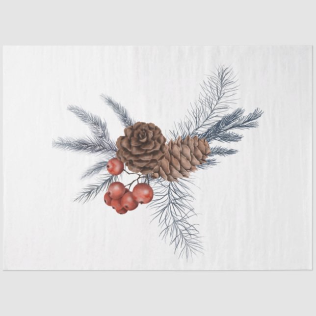 Papier Mousseline Une série d'oiseaux de Noël 9 (Recto)