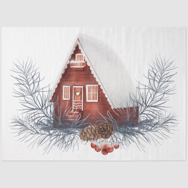 Papier Mousseline Une série d'oiseaux de Noël Design 8 (Recto)