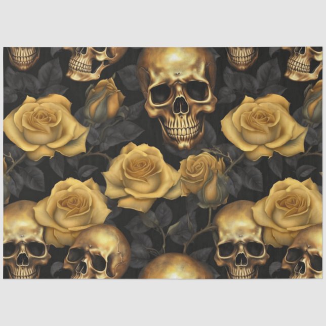Papier Mousseline Une série Skull and Roses Design 2 (Recto)