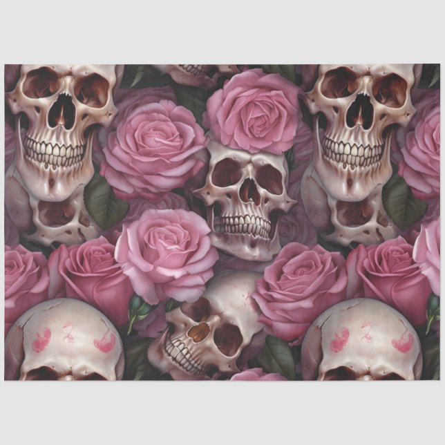 Papier Mousseline Une série Skull and Roses Design 4 (Recto)