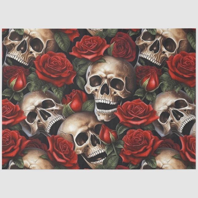 Papier Mousseline Une série Skull and Roses Design 6 (Recto)