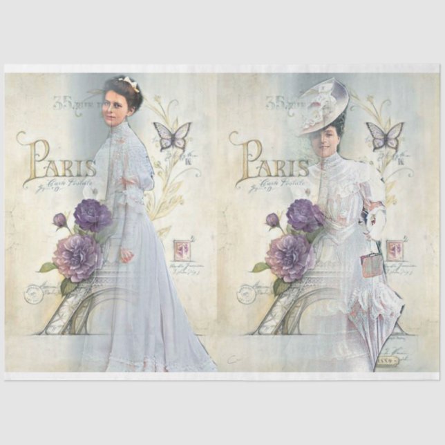 Papier Mousseline Une Shabby Chic Parisienne Série Design 23 (Recto)