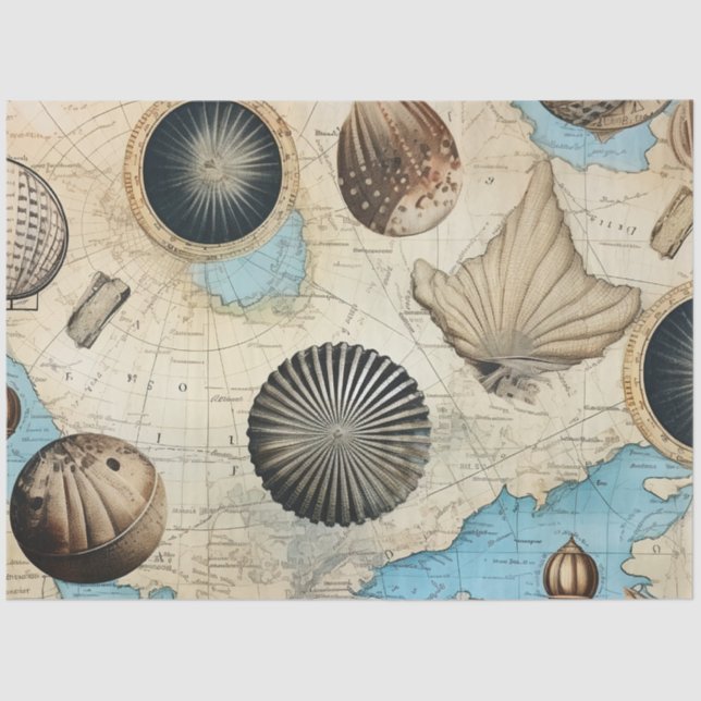 Papier Mousseline Une Shabby Chic série nautique Design 10 (Recto)