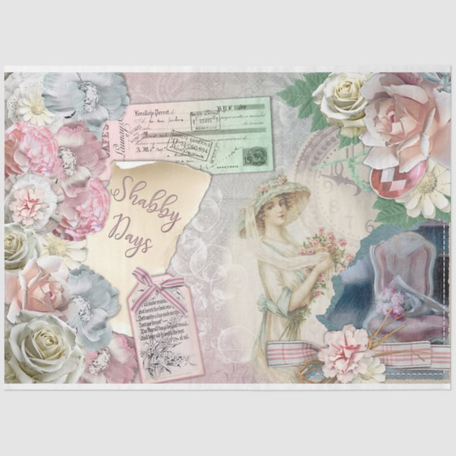 Papier Mousseline Une Shabby Chic Series Design 20 (Recto)