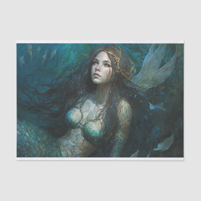 Papier Mousseline Une sirène dans l'océan (Recto)