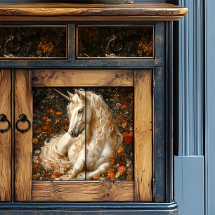 Papier Mousseline Unicorn Floral Meadow Imaginaire Art Upcycling