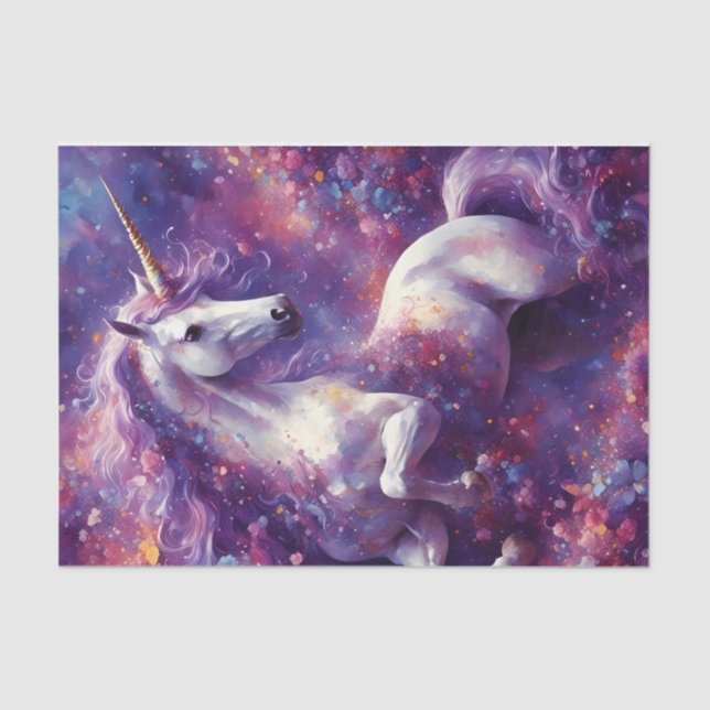 Papier Mousseline Unicorn Purple Mane découpage (Recto)