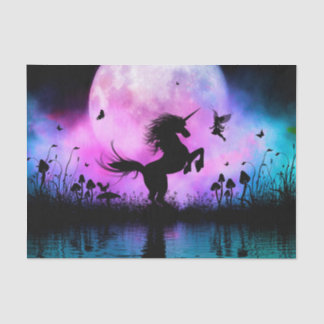 Papier Mousseline Unicorne avec peu de fée