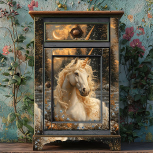 Papier Mousseline Unicorne blanche neige Imaginaire d'hiver Fée de b