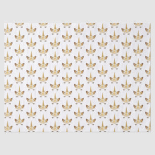 Papier Mousseline Unicorne florale d'or