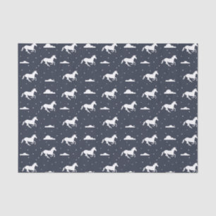Papier Mousseline Unicorne Midnight Sky Motif Blue