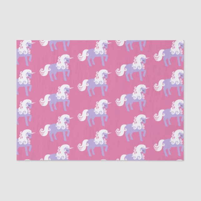 Papier Mousseline Unicorne rose violet (Recto)