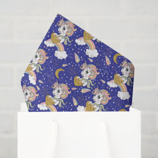 Papier Mousseline Unicorns And Rainbows