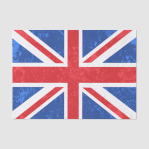 Papier Mousseline Union Jack, rouge et bleu