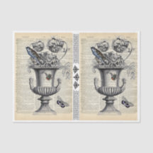 Urne florale avec oiseaux et abeilles