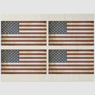 Papier Mousseline USA Flag Grund 4 Decoupage Tissus Paper