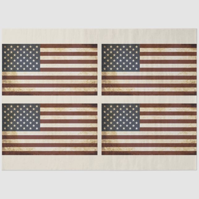 Papier Mousseline USA Flag Grund 4 Decoupage Tissus Paper (Recto)