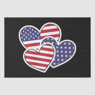 Papier Mousseline USA Heart Flag American Patriotic 4 juillet femmes